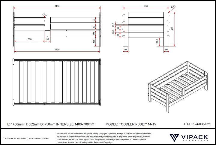 Actual product image Mid.You Peuterbed (70 x 140 cm)
