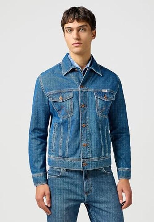 Actual product image Wrangler Classic Denim Jacket, Regular Fit, Machine Washable (XL)