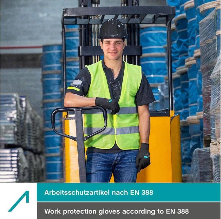 Image du produit Ace Arbeitshandschuh 10 Paar PureBlack PU Grösse: L, Schwarz (L)