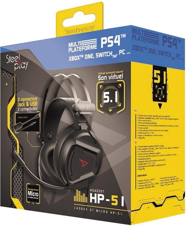 Produktbild Steelplay Wired Headset 5.1 Sound HP51 Schwarz (Kabelgebunden)