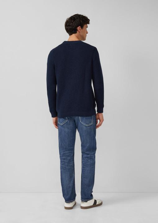 Produktbild s.Oliver Strickpullover Strickpullover mit Crew Neck und Strukturmuster (XXL)