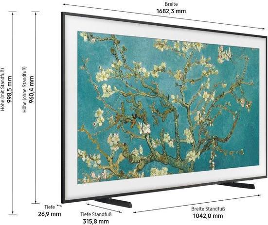 Actual product image Samsung The Frame QE75LS03B (75", LS03B (EU), QLED, 4K, 2023)