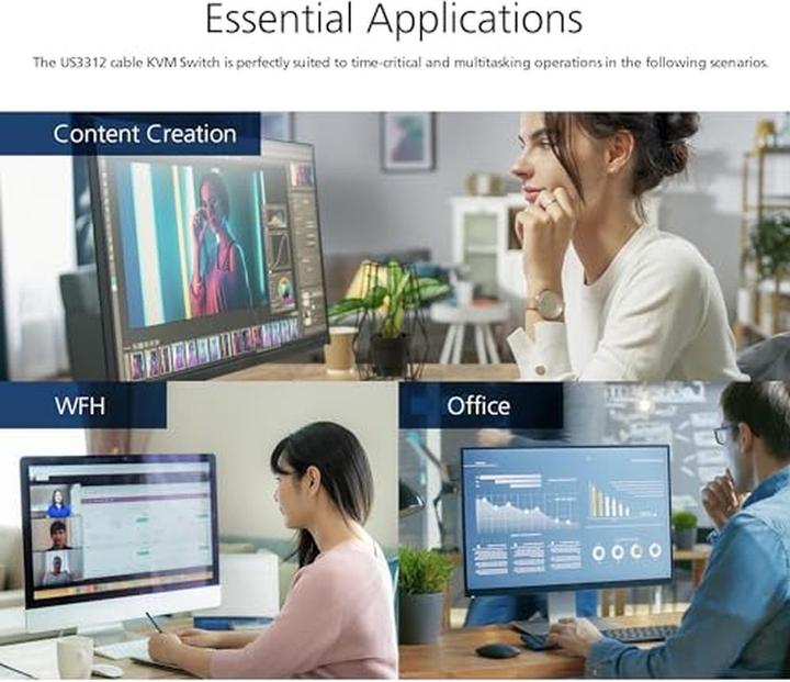 Produktbild Aten US3312 2-Port USB-C 4K DisplayPort KVM Switch