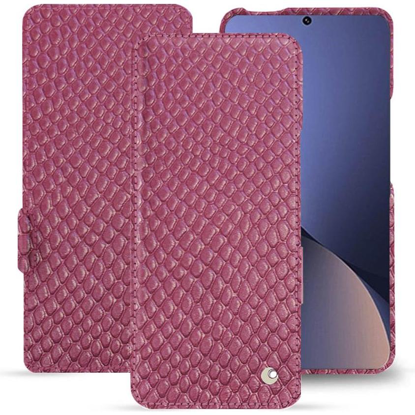 Noreve Lederschutzhülle horizontal (Xiaomi 12 Pro), Smartphone Hülle, Rosa