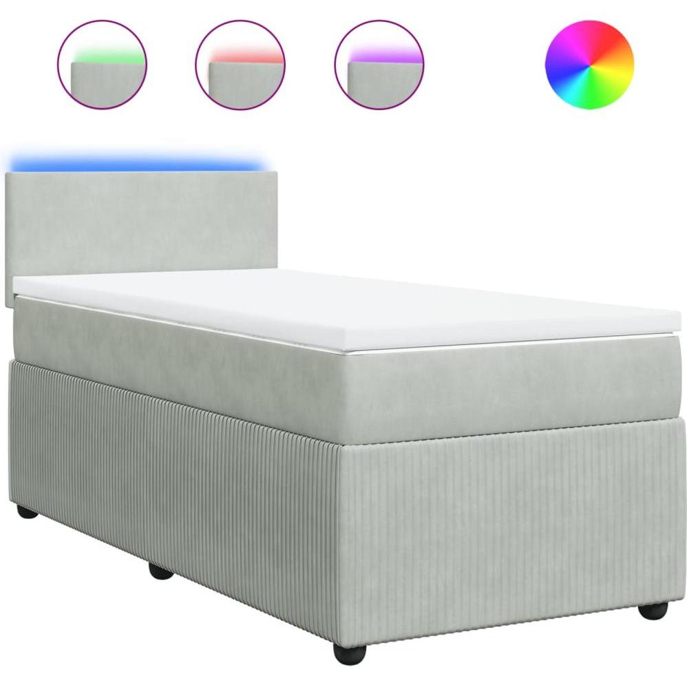 Thumbnail - VidaXL, Bett, Bo x springbett mit Matratze 100 x 200 cm Samt (100 x 200 cm)