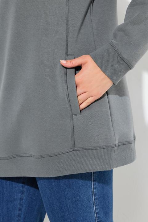 Image du produit Ulla Popken Sweat-shirt à col montant et évasé. Poches et manches raglan. (46, 48)