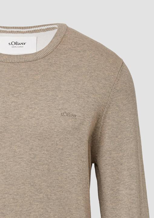 Produktbild s.Oliver Strickpullover Baumwollpullover mit Logo-Stickerei (XL)