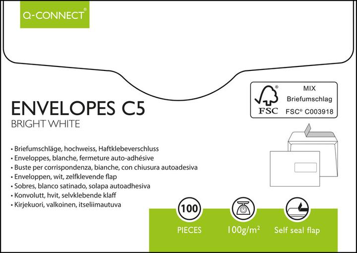 Produktbild Q-Connect Couvert Office (C5, 100 x)
