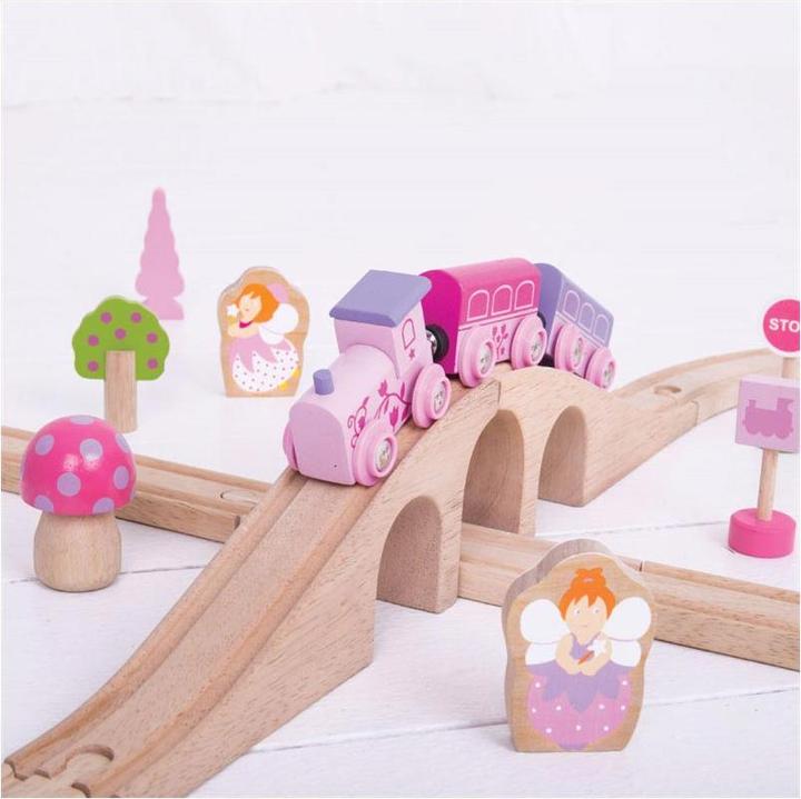 Actual product image Bigjigs Wooden train set - Pink