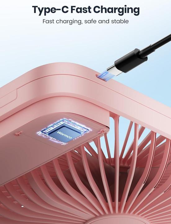 Produktbild Warmco Tragbarer Akku-Tischventilator (40 dB)