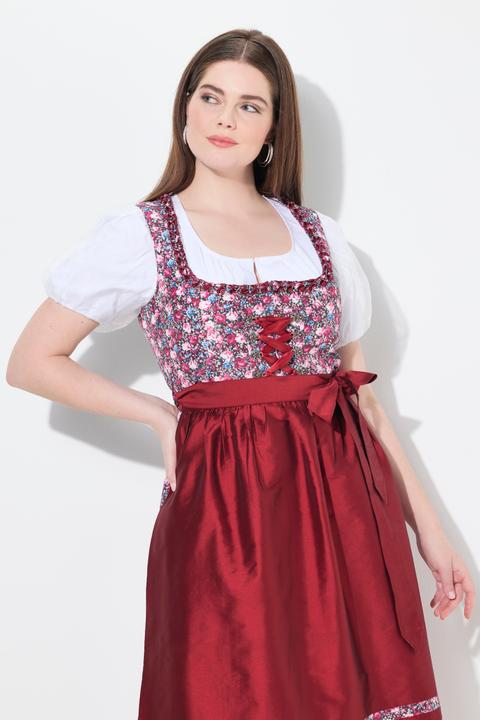 Produktbild Ulla Popken Dirndlbluse, Rundhals, weiter Tüll-Halbarm, Gummisaum (54)
