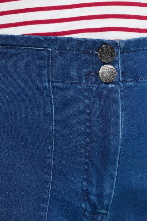 Produktbild Ulla Popken Jeans-Culotte Rose, weites Bein, Komfortbund, wadenlang (48)