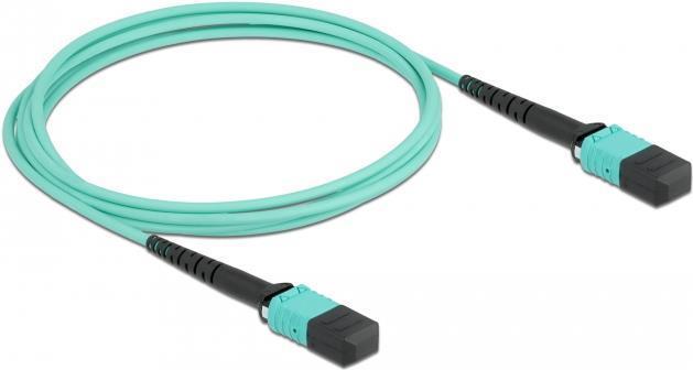 Produktbild Delock LWL Kabel MPO Buchse zu MPO Buchse 12 Fasern, Polarität B, Multimode OM4, 50/125 µm, 2 m (2 m)