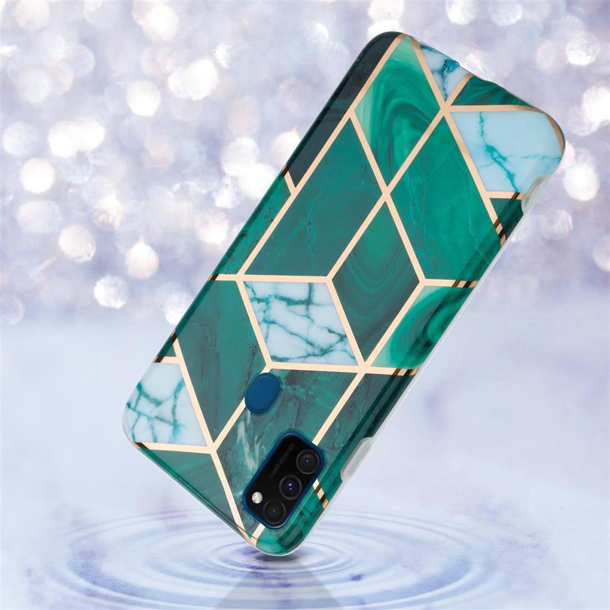 Thumbnail - Cadorabo IMD TPU Bunter Marmor Cover (Huawei P20 Lite), Smartphone Hülle, Grün