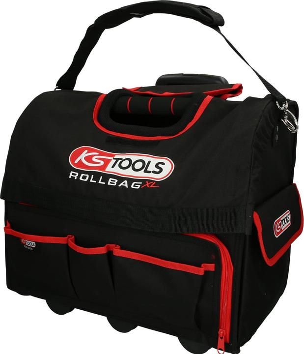 Actual product image KS Tools ROLLBAG Universal tool bag XL, with telescopic trolley, black-red