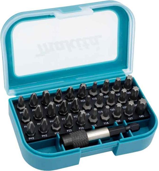 Actual product image Makita P-73374 Set 31 pieces (Cross Phillips PH M2, Hexagon socket TX M20, Hexagon socket TX M25, Cross Phillips PH M1, Hexagon socket TX M15, Cross Pozidriv PZ M3, Hexagon socket TX M30, Cross Phillips PH M3, Hexagon socket TX M27, Cross Pozidriv PZ M2, Hexagon socket TX M10, Hexagon socket TX M40, Cross Pozidriv PZ M1)