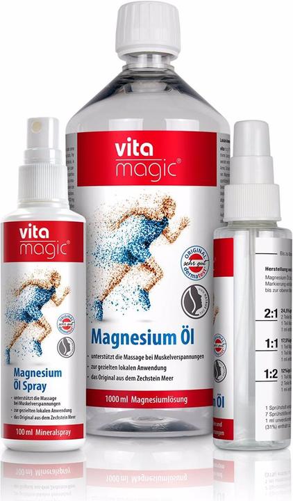 Produktbild Zechstein vitamagic Magnesium Öl Set Spray Nachfüllflasche 1 lt + Leerflasche 100ml Öl (1000 ml)