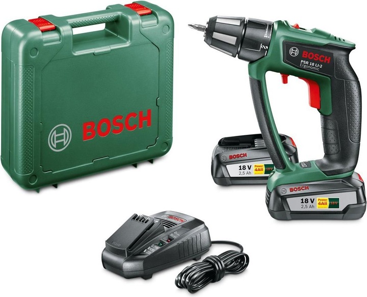 Bosch Home & Garden PSR 18 LI-2 Ergonomisch, 2 oplaadbare batterijen (Oplaadbare batterij)