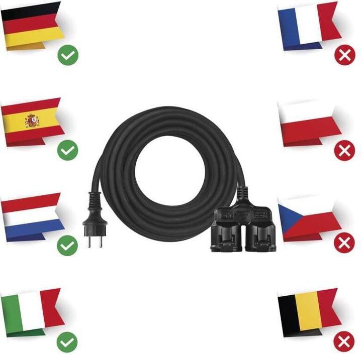 Actual product image Emos Extension cable with 2 earthed sockets IP44 20 m (20 m)