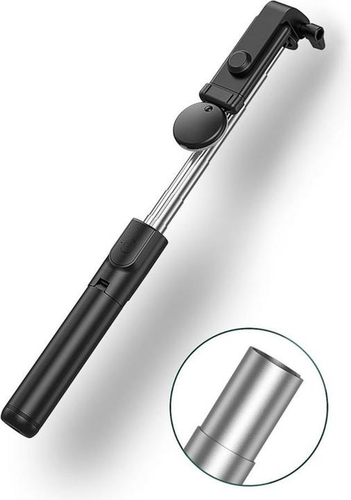 Produktbild Hurtel Selfie stick WH1YXS telescopic tripod 1m with round lamp and phone holder - black