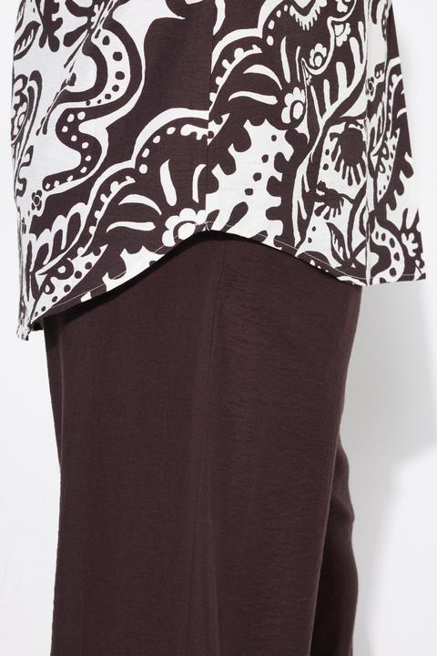 Image du produit Ulla Popken Blouse oversize, motif cachemire, décolleté en V et manches courtes, pli fantaisie (54)