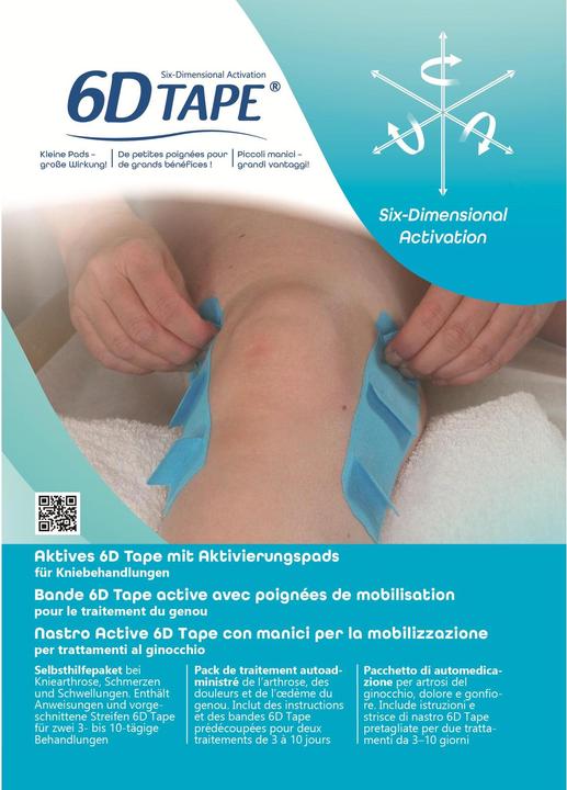 Produktbild 6D Tape Knie Set 98% Baumwolle deutsch