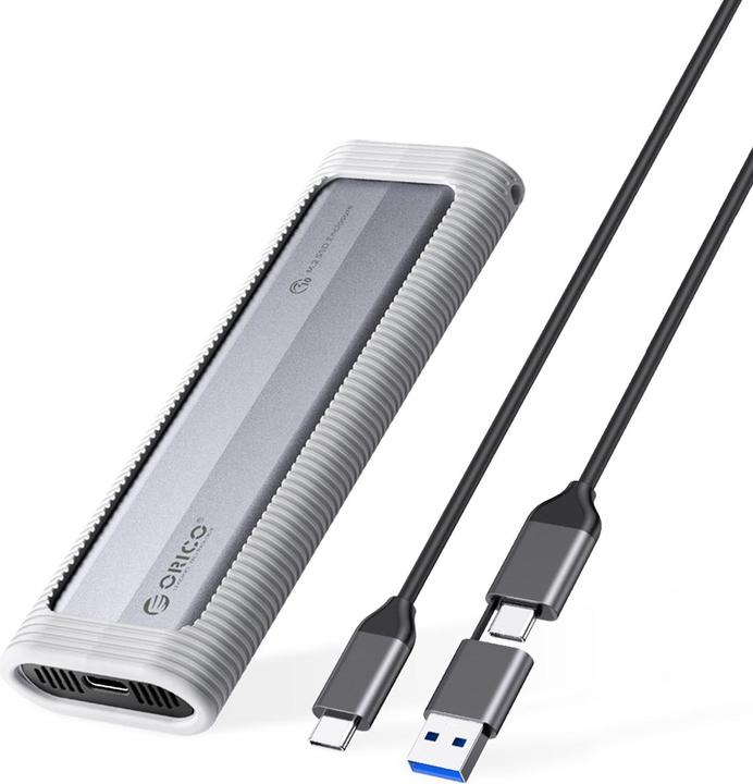 Actual product image Orico SSD Enclosure AXM2-G2-V1 for SATA M.2 NVMe, Grey (M.2 2280)