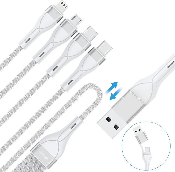Produktbild 4smarts Multi-Ladekabel 4in2 (1.20 m, USB 2.0, 15 W)