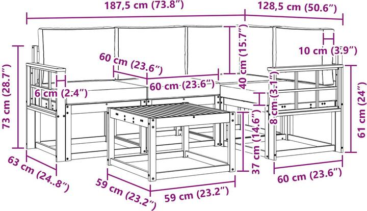 Produktbild vidaXL Outdoor-Sofa