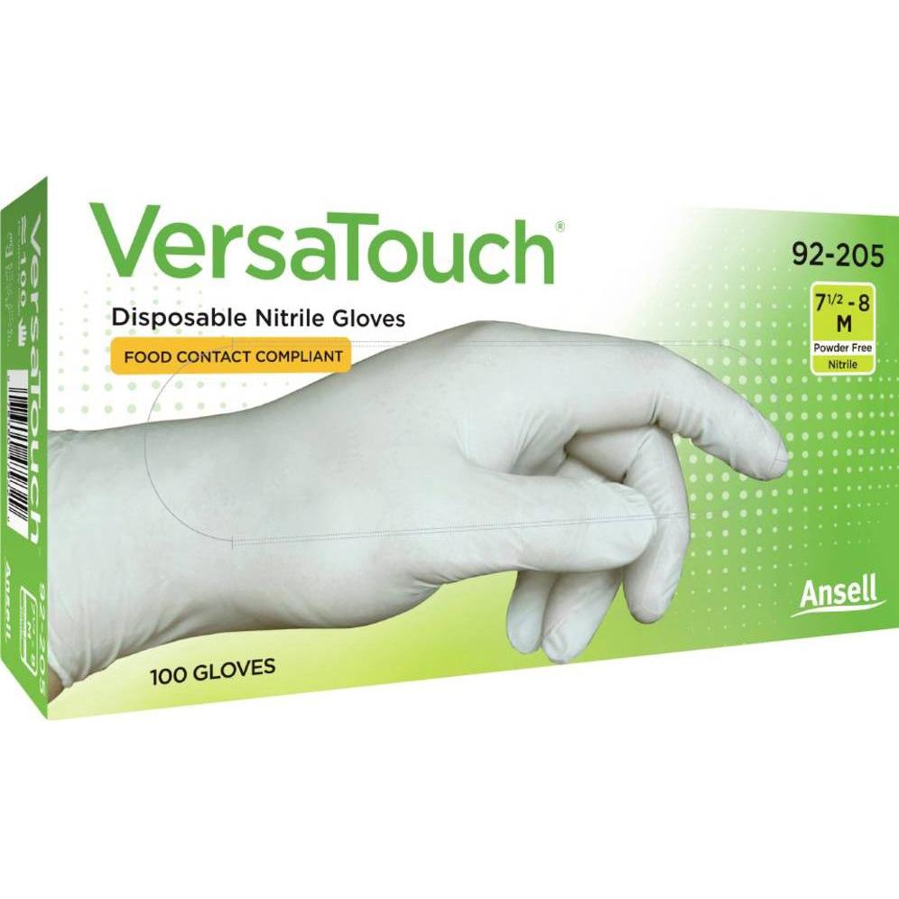 Magni, Schutzhandschuhe, Ansell VersaTouch 92-205 Latexfreie Einweghandschuhe, Lebensmittel Handschuhe Puderfrei, Einmal...
