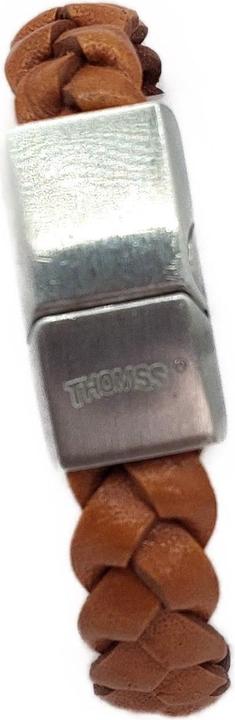 Immagine prodotto Thomss Bracciale in pelle No.03 Bracciale piccolo per bambini/ragazzi marrone chiaro con chiusura in (16.50 cm, Acciaio inossidabile, 100% pelle)