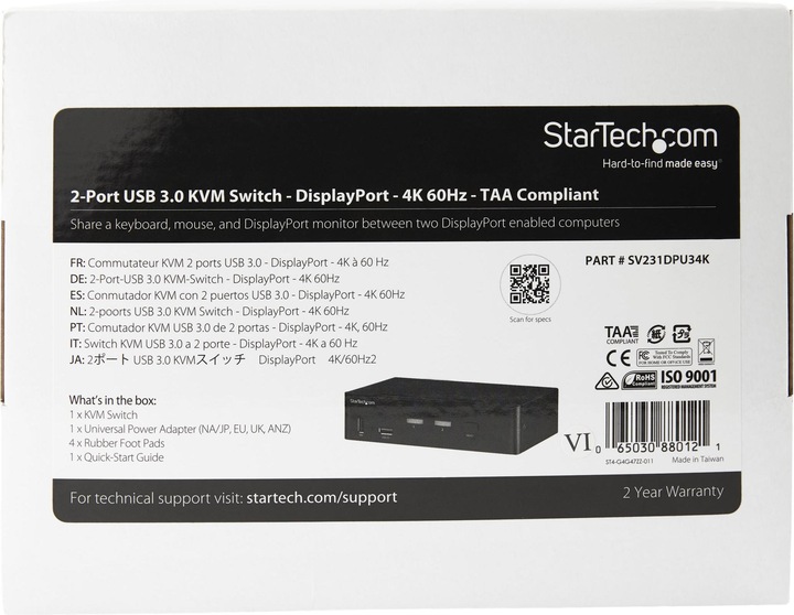 Produktbild StarTech 2 Pt Displayport Kvm