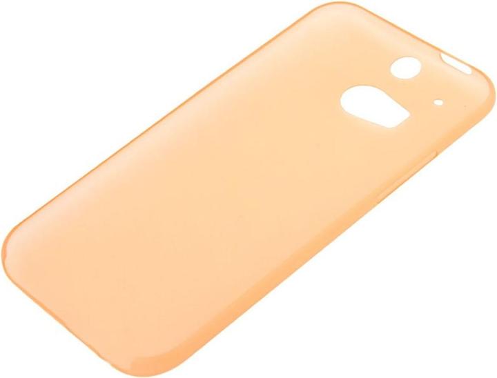 Produktbild König Design Schutzhülle Case Ultra Dünn 0,3mm für Handy HTC One M8 / M8s Orange Transparent (HTC One M8)