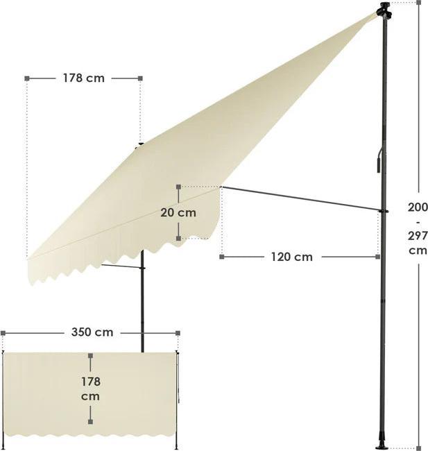 Actual product image Juskys Klemmmarkise Kapstadt (3.50 m)