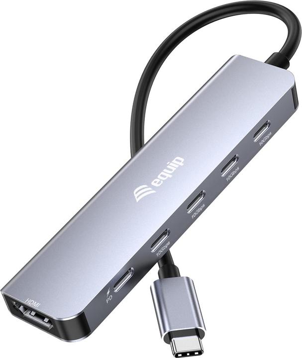 Immagine prodotto equip Adapter USB-C -> HDMI, 4xUSB-C 4K/60Hz USB3.2 Gen.2 sw (USB-C)