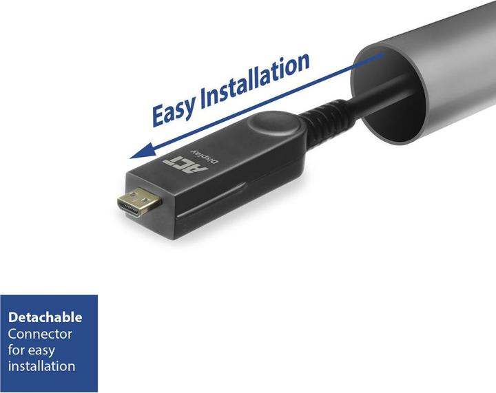 Actual product image 30 meter DisplayPort 1.4 ive Optical Cable 8K with detachable connector DisplayPort male (30 m, DisplayPort, 1.4)
