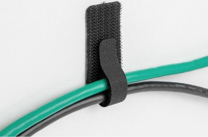 Produktbild Delock Klettkabelbinder selbstklebend Schwarz 90 mm x 24 mm (Klettkabelbinder, 90 mm, 10 Stk.)