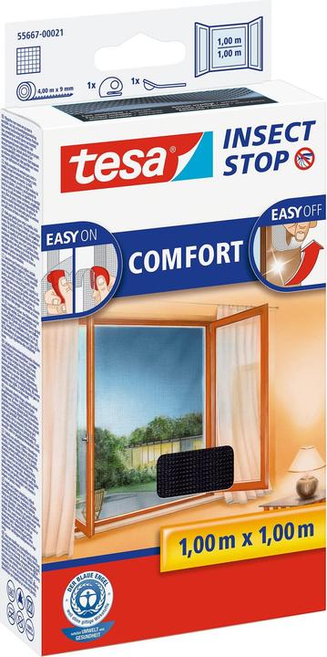 Immagine prodotto tesa Zanzariera COMFORT per finestre, con nastro velcro, autoadesiva, senza forare (100 x 100 cm)