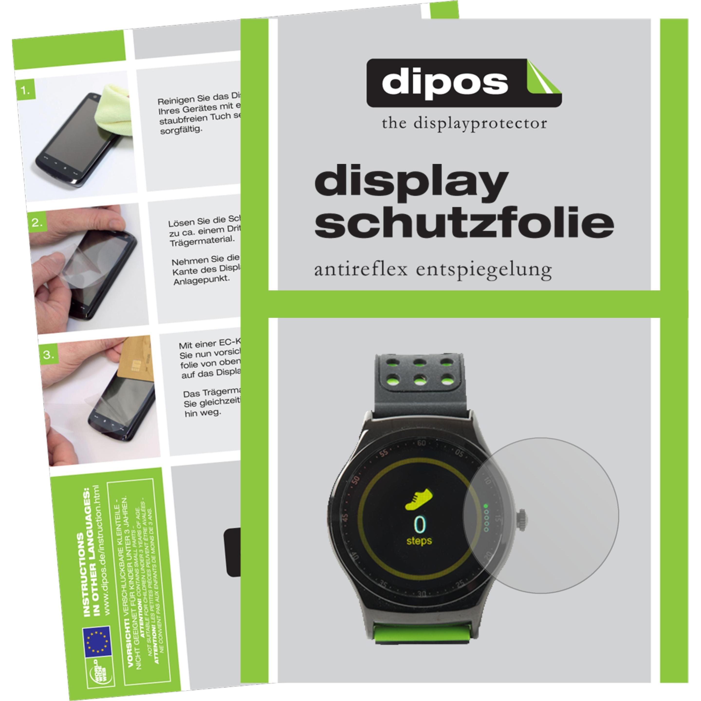 Dipos Displayschutzfolie Antireflex, Smartwatch Schutzfolie, Transparent