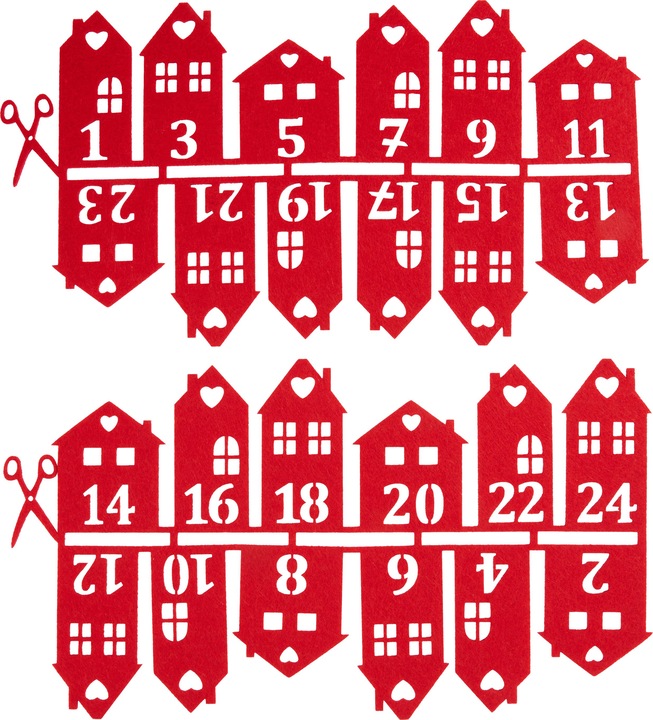 Immagine prodotto VBS Numeri dell'Avvento "Case di feltro", 4-8,5 cm