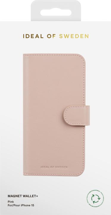 Actual product image iDeal Of Sweden iPhone 15 Magnet Wallet +, Pink (Apple iPhone 15)