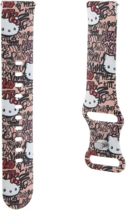Actual product image Hello Kitty Pasek Uniwersalny HKUWMSDGPTP Silicone Tags Graffiti różowy/pink strap 20mm (20 mm, Plastic, Silicone, Stainless steel)