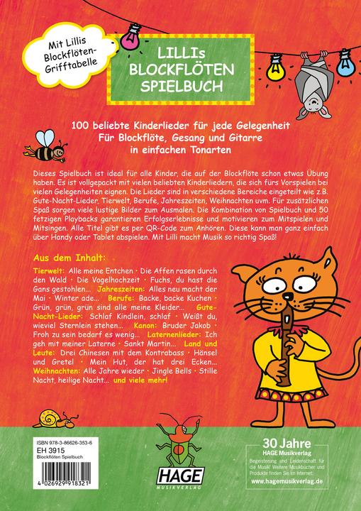 Produktbild Lillis Blockflöten Spielbuch mit Qr-Code Zum Download (Deutsch, HAGE Musikverlag GmbH & Co. KG, Helmut Hage, 2015)