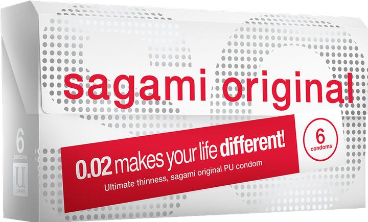 Produktbild Sagami Original 0.02, latexfrei, 6 ultradünne Polyurethan Kondome, 55mm (6 Stk.)