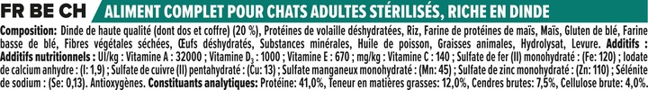 Valori nutrizionali e ingredienti Pro Plan Sterilizzato (Adulto, 1 pz., 3000 g)