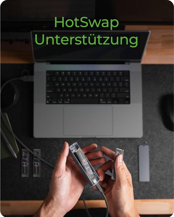 Produktbild Icy Box Geh. IcyBox für NVMe M.2/SATA SSD 10Gbps USB3.2 GEN2 Type-C (M.2)