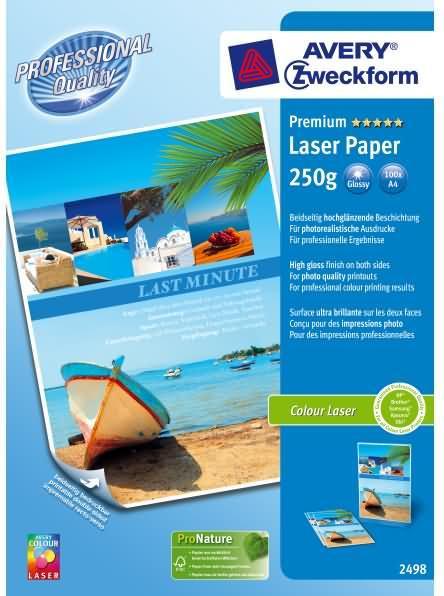 Immagine prodotto Avery Carta fotografica laser a colori Premium, 100 Blatt (250 g/m², A4, 100 x)