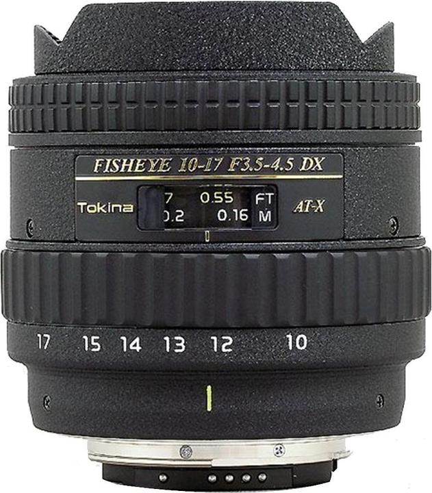 Tokina AT-X 107 DX Fish-Eye, 10-17mm, f/3.5 - 4.5, Canon (Canon EF-S, APS-C / DX)