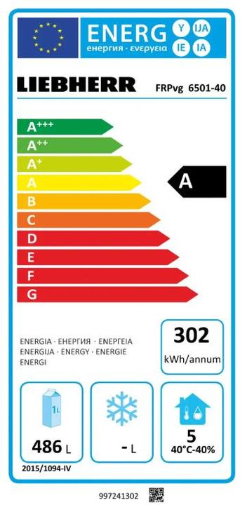 Energie-Label Liebherr FRPvg 6501 (486 l)