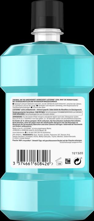 Actual product image Listerine Mouthwash Cool Mint (600 ml, Mouthwash)